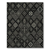Black White Tribal Diamond Geometric Rug