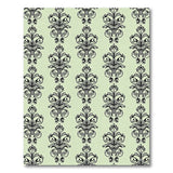 Sage Green Damask Floral Pattern Area Rug