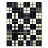 Distressed Black White Plaid Check Area Rug