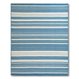 Classic Blue White Striped Woven Area Rug