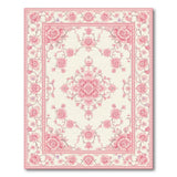 Pink Peony Floral Medallion Area Rug