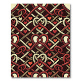 Entwined Hearts Red Knotwork Area Rug