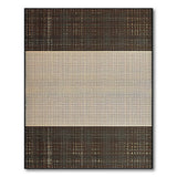 Textured Brown Tweed Beige Stripe Area Rug