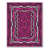 Pink Black Zigzag Tribal Area Rug