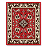 Red Sunflower Persian Area Rug