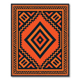 Bold Orange Black Geometric Southwestern Rug