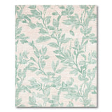 Mint Green Leaves on Blush Area Rug