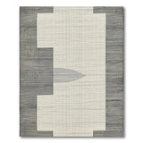 Black White Framed Geometric Area Rug