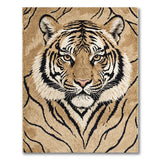 Majestic Tiger Face Brown Tan Area Rug