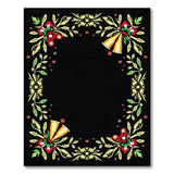 Festive Floral Holiday Border Area Rug