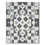Grey Geometric Diamond Star Area Rug