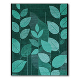 Teal Leaf Geometric Green Area Rug
