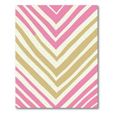 Bold Pink Gold Chevron Zigzag Rug