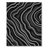 Modern Abstract Wave Black White Area Rug