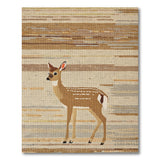Charming Fawn Brown Tan Striped Woven Rug