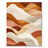 Earthy Wavy Brown Area Rug