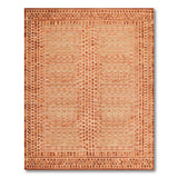 Terracotta and Beige Geometric Area Rug