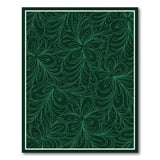 Green Emerald Green Floral Swirl Area Rug