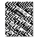 Zigzag Pet Bowls Fishbone Black White Area Rug