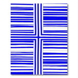 Bold Blue Cross Stripe Geometric Area Rug