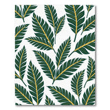 Coastal Beach Lush Green Banana Leaf Area Rug
