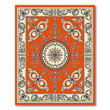 Orange Traditional Persian Vibrant Orange Persian Medallion Area Rug