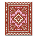 Vibrant Red Pink Geometric Tribal Area Rug