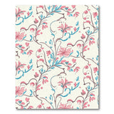 Delicate Pink Blossom Teal Vine Area Rug