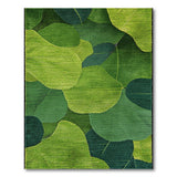 Green Overlapping Leaf Abstract Area Rug