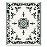 Black and White Ornate Black White Floral Mandala Rug