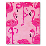 Playful Pink Flamingo Cartoon Area Rug