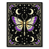 Celestial Purple Butterfly Starry Night Rug