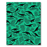 Teal Dinosaur Fern Silhouette Area Rug