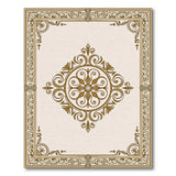 Ornate Gold Filigree Medallion Area Rug