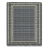 Black and White Black White Geometric Framed Area Rug
