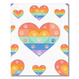 Kids Cartoon Rainbow Paw Heart Kids Area Rug
