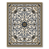 Blue Gold Ornate Persian Medallion Area Rug