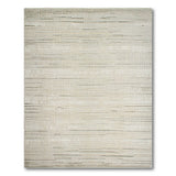 Beige Textured Stripe Woven Area Rug