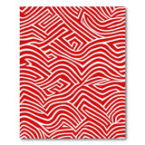 Red Bold Red Geometric Wave Area Rug