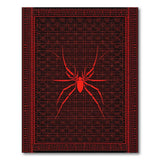 Red Red Spider Web Geometric Area Rug