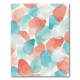 Coral Teal Abstract Area Rug