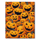 Grinning Jack-o'-Lantern Pumpkin Cluster Area Rug