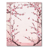 Pink Cherry Blossom Area Rug with Birds
