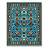 Teal Geometric Southwestern Area Rug