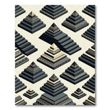 Modern Geometric Pyramids Area Rug