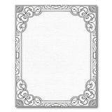 Black and White Ornate Floral Black White Border Area Rug