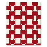 Red White Geometric Crosscheck Area Rug