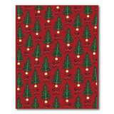 Tribal Christmas Trees Red Area Rug