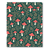 Kids Cartoon Whimsical Red Mushroom Forest Area Rug