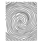 Abstract Black White Fingerprint Swirl Area Rug
